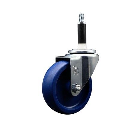 Service Caster 4'' SS Solid Poly Wheel Swivel 7/8'' Expanding Stem Caster SCC-SSEX20S414-SPUS-78